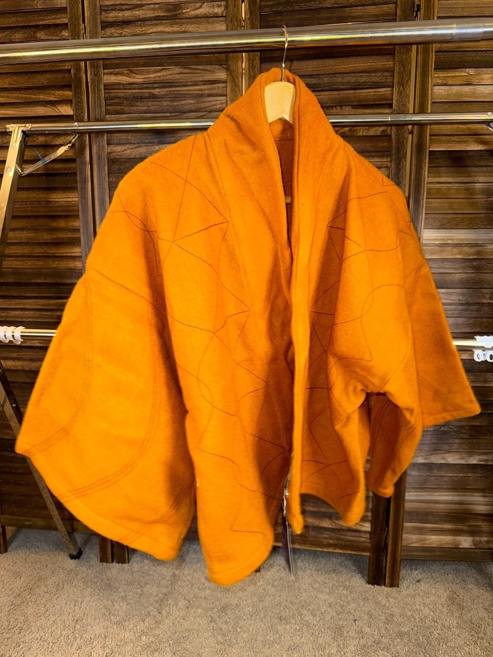 Julahas MUSTARD Orange/YELLOW  Cozy Wool Crop KIMONO Wrap Jacket